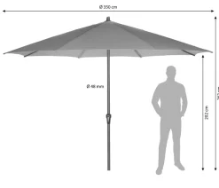 Siena Garden Sonnenschirm Avio, rund, ca. Ø350 cm