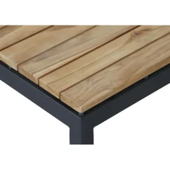 Siena Garden Teak-Loungetisch Alvida, anthrazit/natur, ca. B74/H30/T74 cm