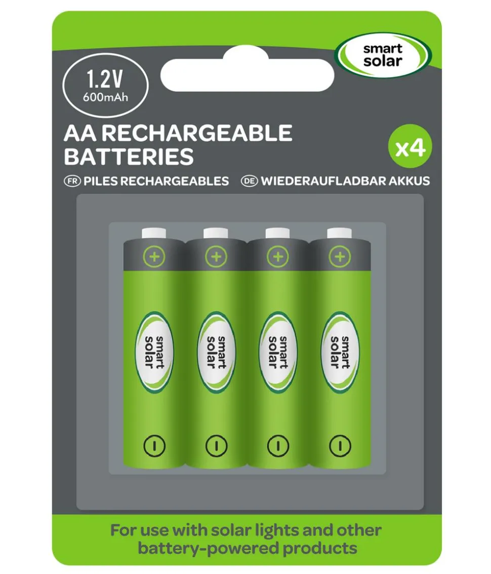 Smart Solar Batterien AA 600mAh, 4er Pack
