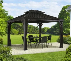 Sojag Outdoor-Pavillon Messina 1012, inkl. Moskitonetz anthrazit, ca. B363/H291,5/T298 cm