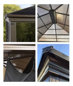 Sojag Pavillon Castel 12x14, inkl. Sonnenschutz, ca. B427,08/H296,28/T362,08 cm