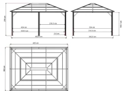 Sojag Pavillon Meridien 12x16, ca. B485/H270/T365 cm