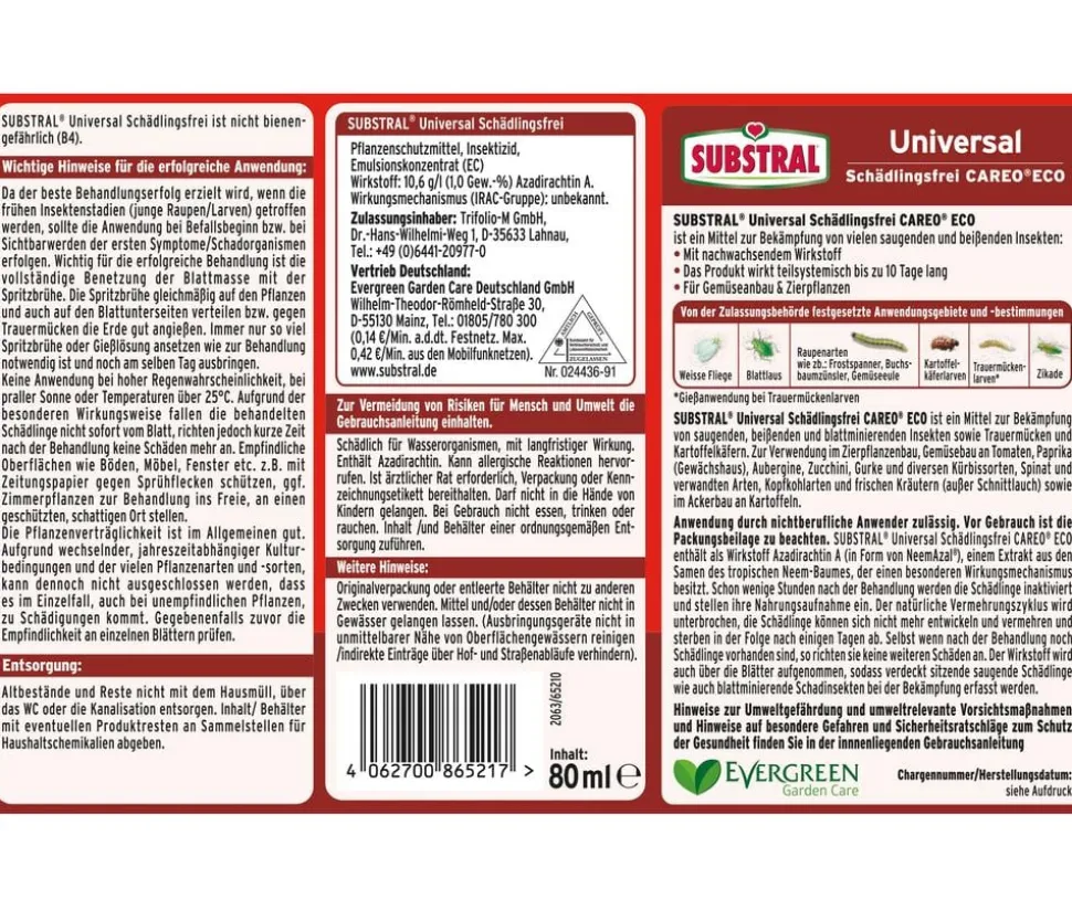 Substral® Universal Schädlingsfrei Careo® Eco, 80 ml