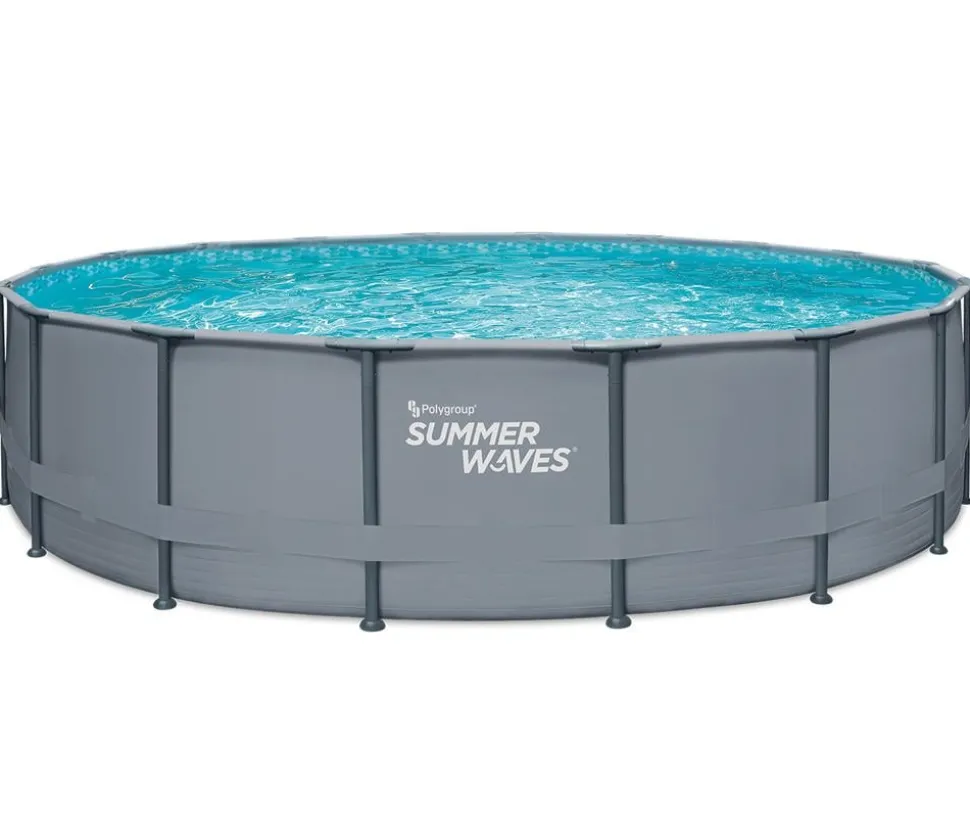 Summer Waves Frame Pool, anthrazit, rund