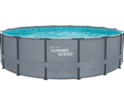 Summer Waves Frame Pool, anthrazit, rund