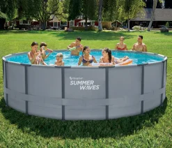 Summer Waves Frame Pool, anthrazit, rund