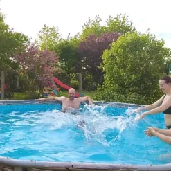 Summer Waves Frame Pool Elite, steingrau, rund, ca. Ø427/H107 cm
