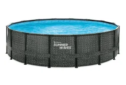 Summer Waves Frame Pool Rattan, grau