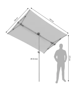 Suncomfort by Glatz Balkonschirm Flex Roof, rechteckig, ca. B195/T140 cm