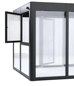 SunElements Fenster anthrazit-metallic, Doppelstegplatten 10 mm, ca. B90/H95 cm