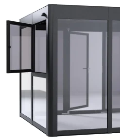 SunElements Fenster anthrazit-metallic, Acrylglas rauchgrau 6 mm, ca. B90/H95 cm