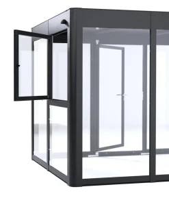 SunElements Fenster anthrazit-metallic, ESG 5 mm, ca. B90/H95 cm