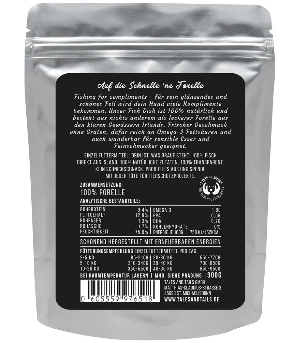 Tales & Tails Paté-Nassfutter für Hunde Ne schnelle Forelle, 12 x 100 g/6 x 300 g
