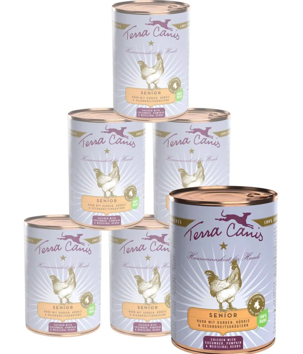 Terra Canis Nassfutter für Hunde Senior, 6 x 400 g