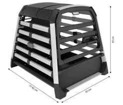 THULE® Allax threshold compatible M Compact Hundetransportbox für Fahrzeuge mit Ladekante, ca. B65/H65/T77-82 cm