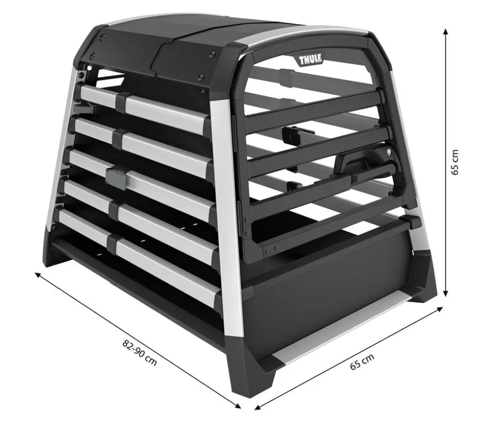 THULE® Allax threshold compatible M Hundetransportbox für Fahrzeuge mit Ladekante, ca. B65/H65/T82-90 cm
