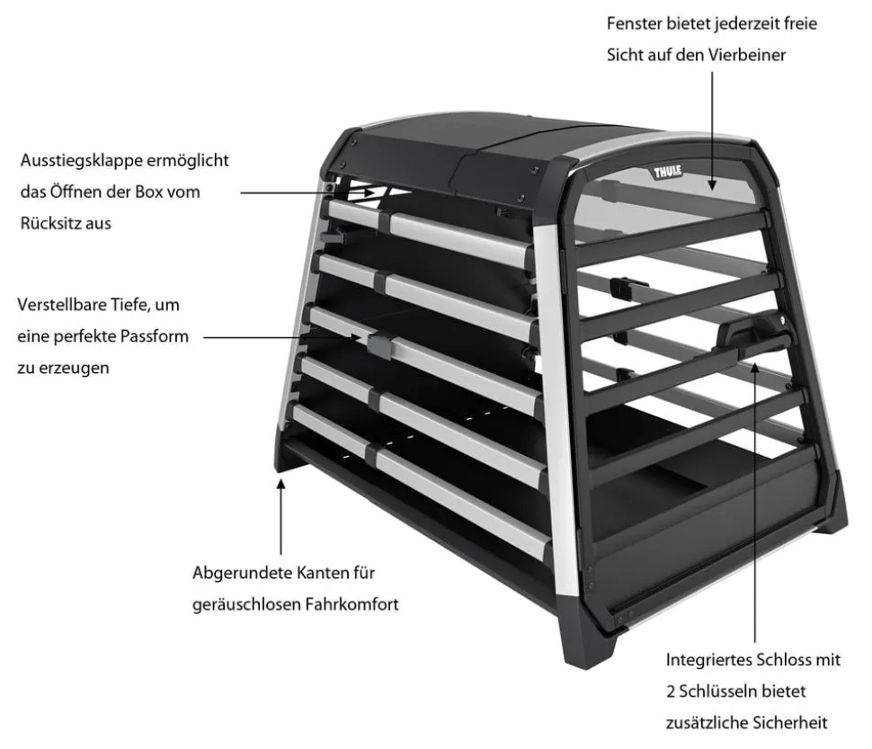 THULE® Allax XXL Hundetransportbox, ca. B75/H78/T103-120 cm