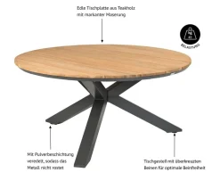 Tierra Outdoor Gartentisch Orbital, ca. Ø120/H73,5 cm