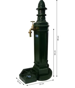 Tomco Aluminium-Gartenbrunnen Antik, ohne Wasserhahn, ca. H99 cm