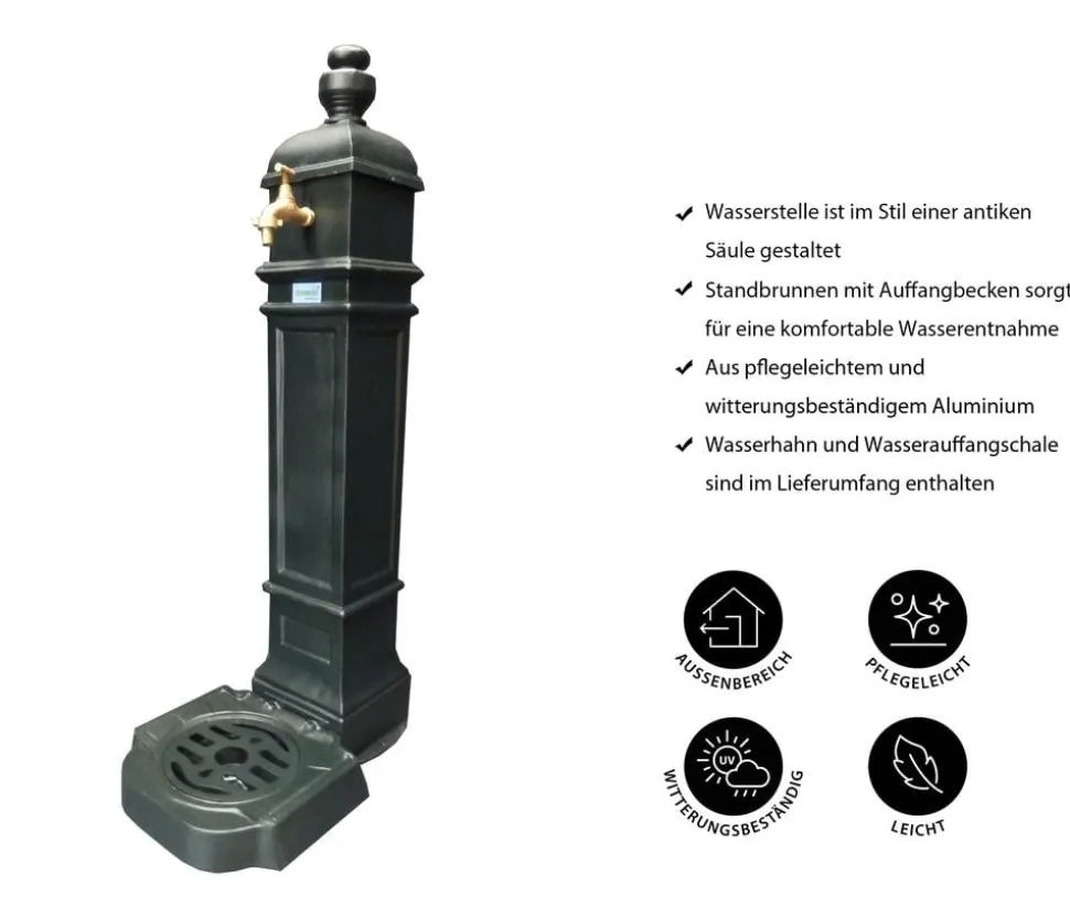Tomco Aluminium-Standbrunnen Belvedere, ca. H100 cm