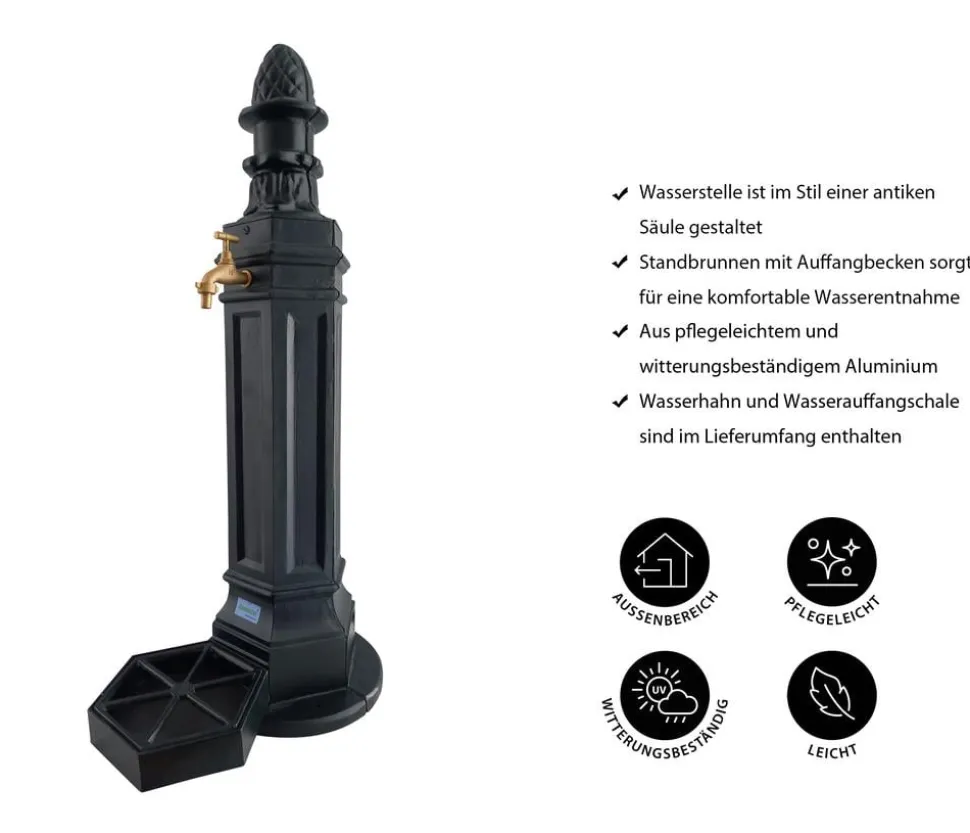 Tomco Aluminium-Standbrunnen Schönbrunn, ca. H100 cm