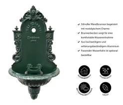 Tomco Aluminium-Wandbrunnen Wiener Bassena, ohne Hahn, ca. 87 cm