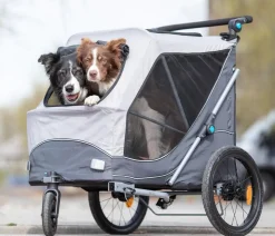 Trixie Fahrradanhänger für den Hund, grau