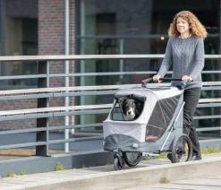 Trixie Fahrradanhänger für den Hund, grau
