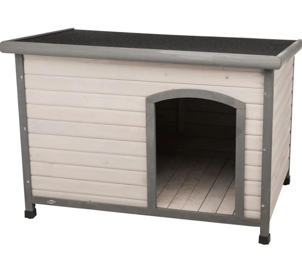 Trixie Hundehütte Classic mit Flachdach, grau