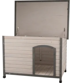 Trixie Hundehütte Classic mit Flachdach, grau