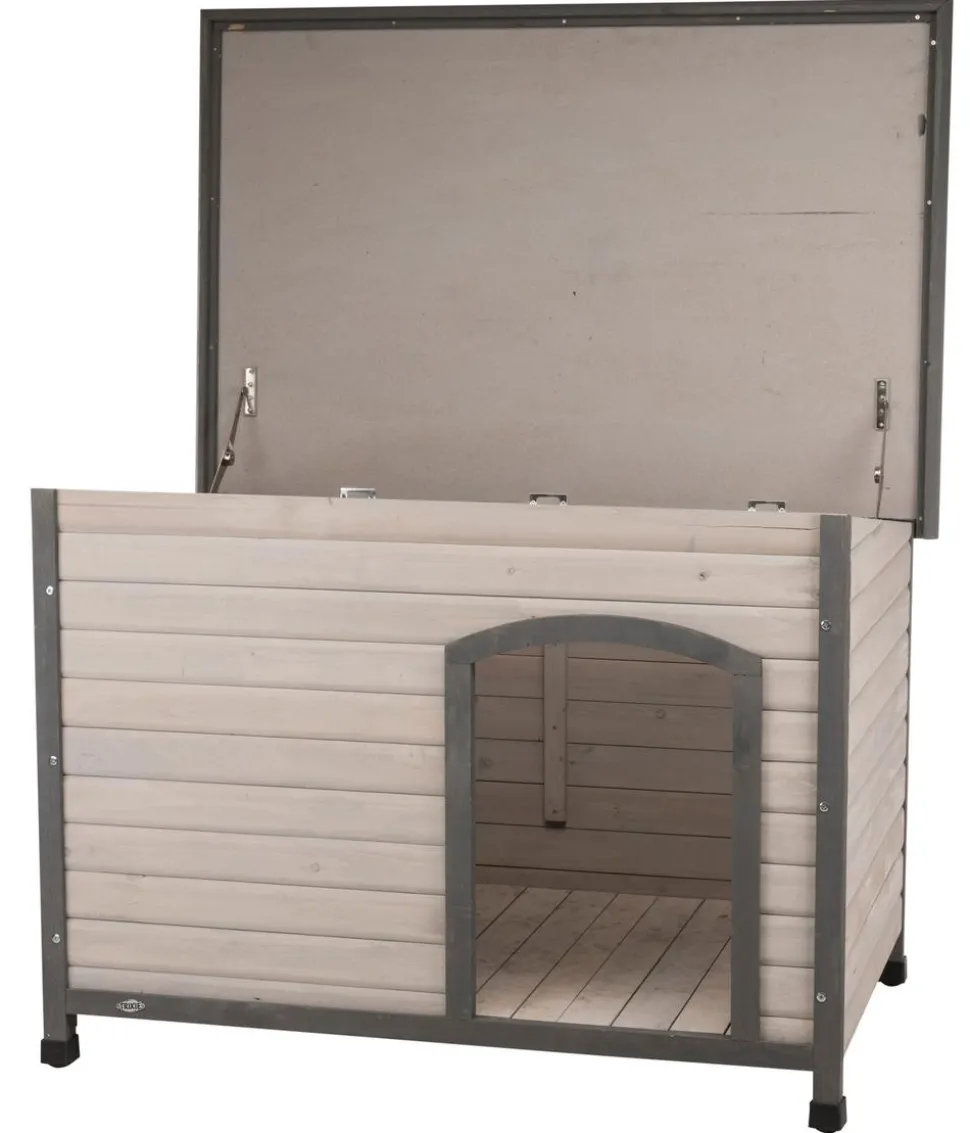 Trixie Hundehütte Classic mit Flachdach, grau