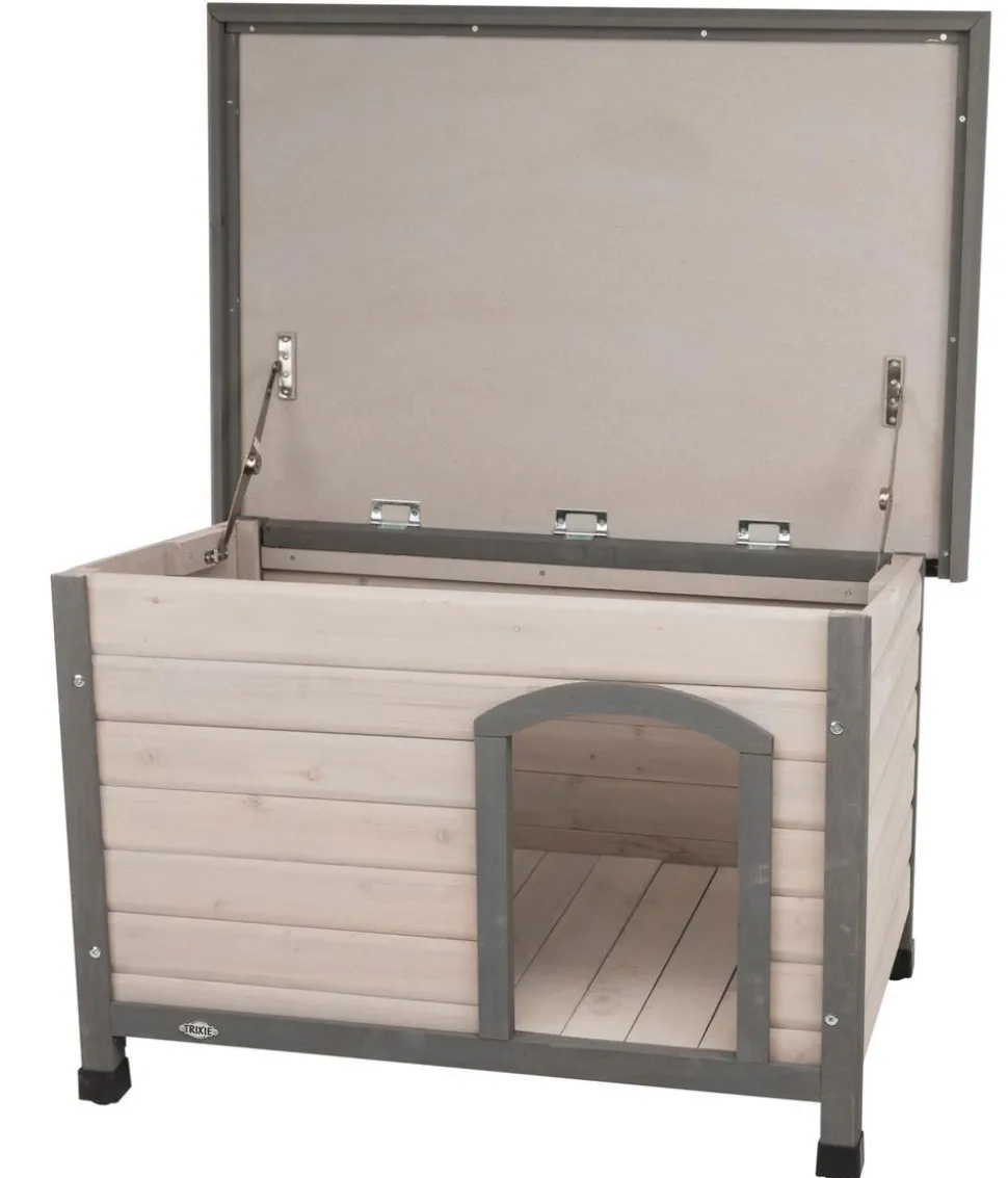 Trixie Hundehütte Classic mit Flachdach, grau