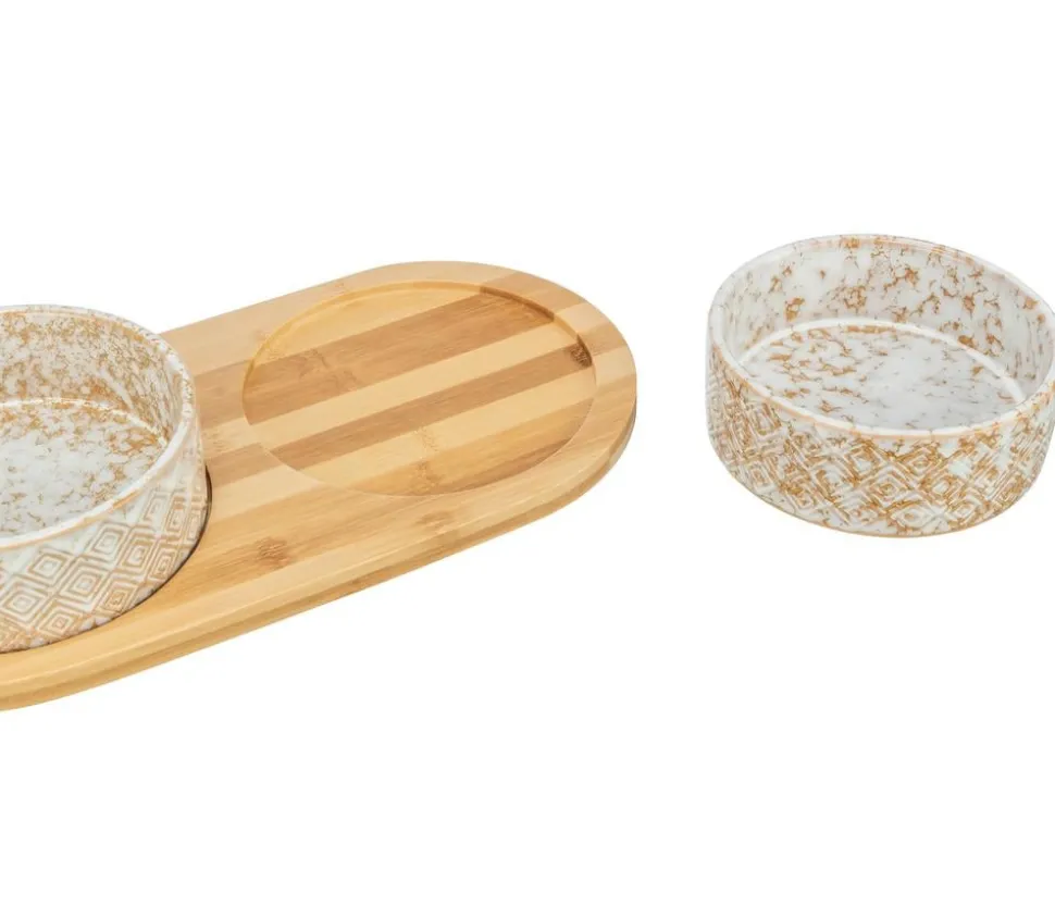 Trixie Hundenapf-Set, Keramik/Bambus