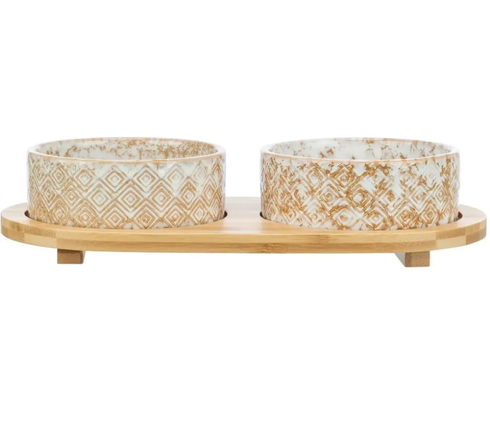 Trixie Hundenapf-Set, Keramik/Bambus