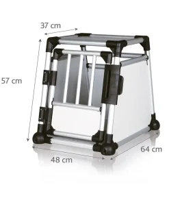 Trixie Hundetransportbox Aluminium, hellgrau/silber