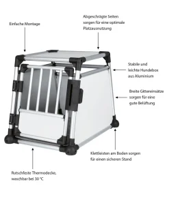 Trixie Hundetransportbox Aluminium, hellgrau/silber