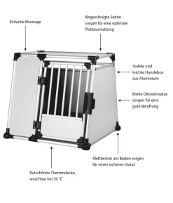Trixie Hundetransportbox Aluminium, hellgrau/silber