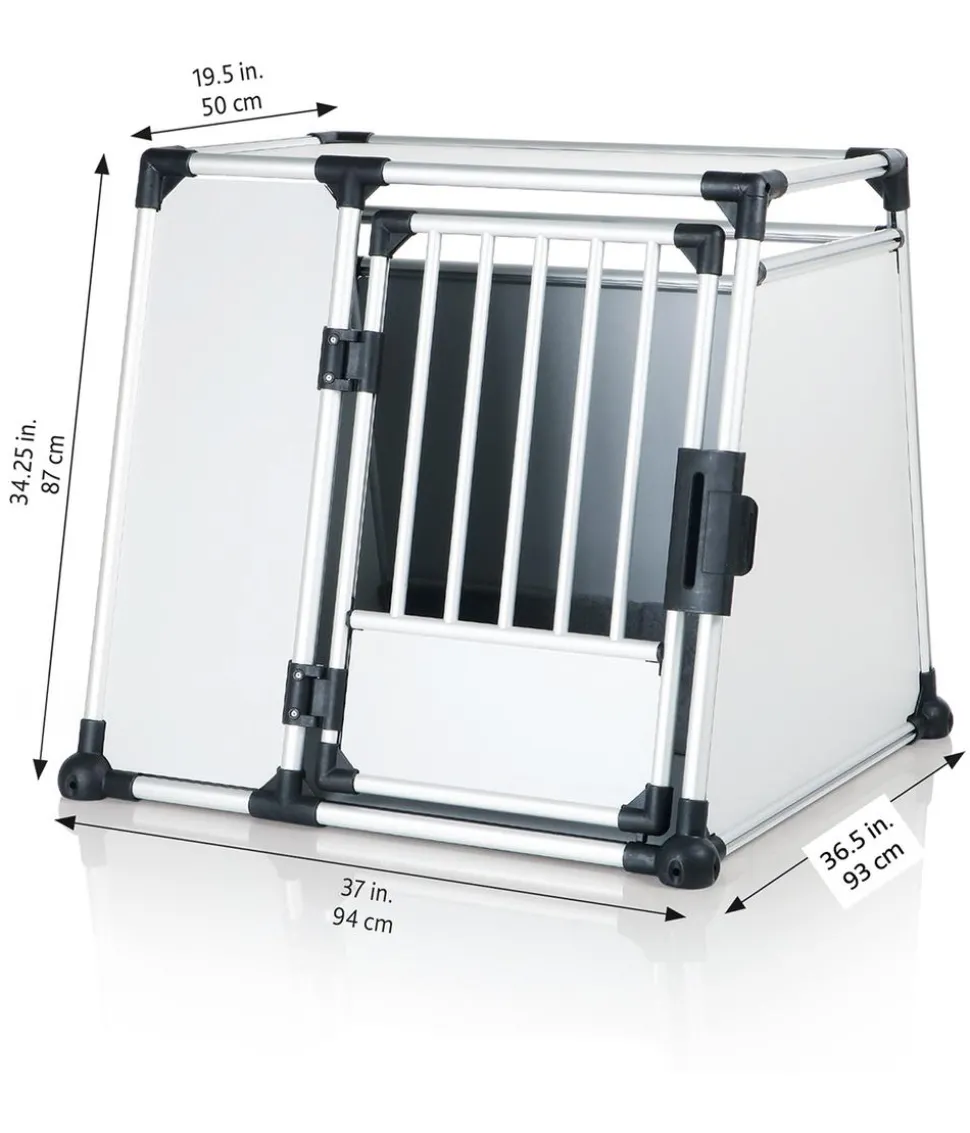 Trixie Hundetransportbox Aluminium, hellgrau/silber