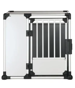 Trixie Hundetransportbox Aluminium, hellgrau/silber