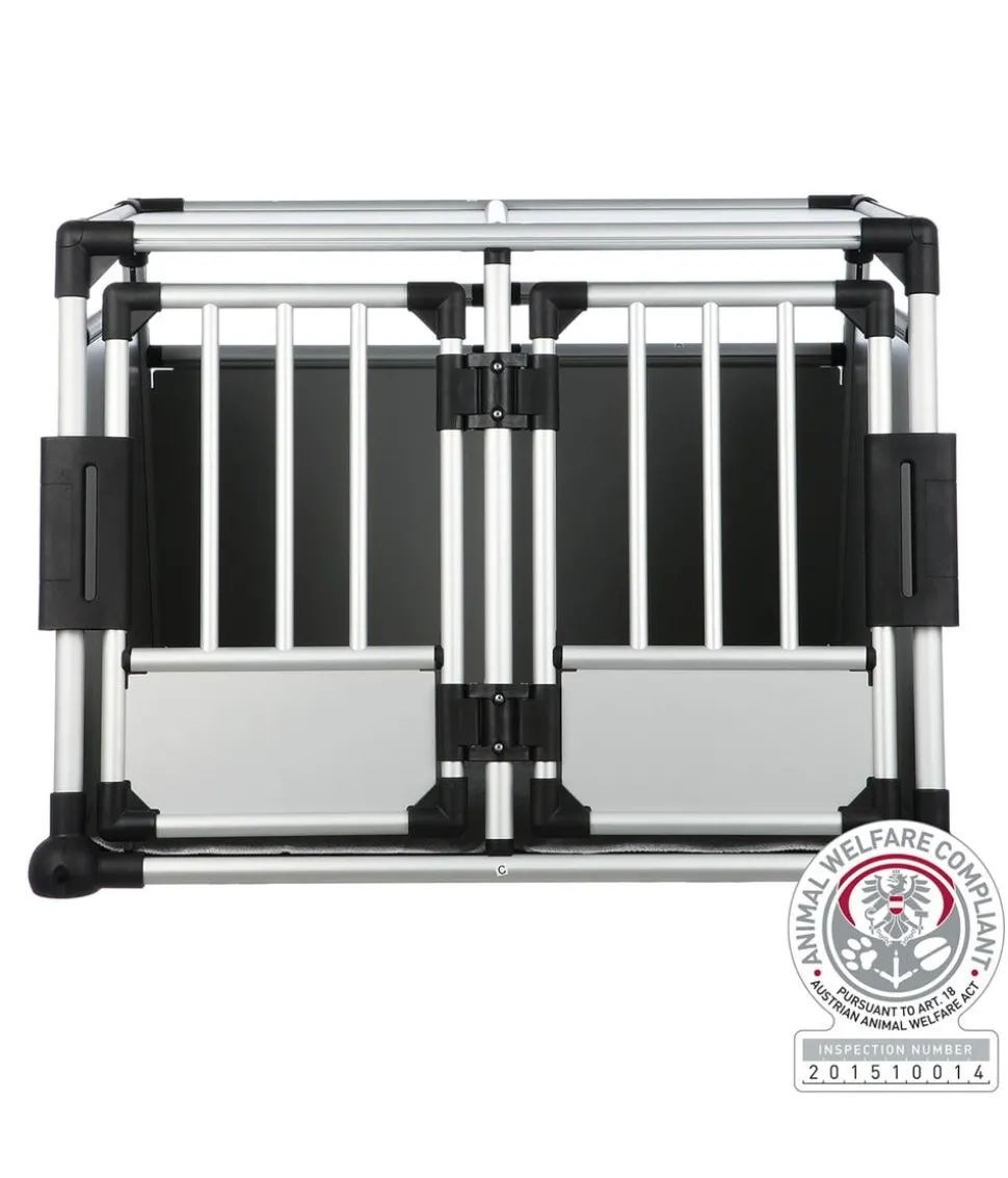 Trixie Hundetransportbox Aluminium, hellgrau/silber