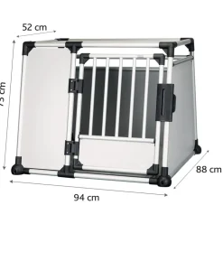 Trixie Hundetransportbox Aluminium, hellgrau/silber