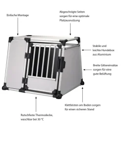 Trixie Hundetransportbox Aluminium, hellgrau/silber
