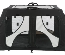 Trixie Hundetransportbox Vario Double, schwarz/grau, ca. B91/H61/T60 cm