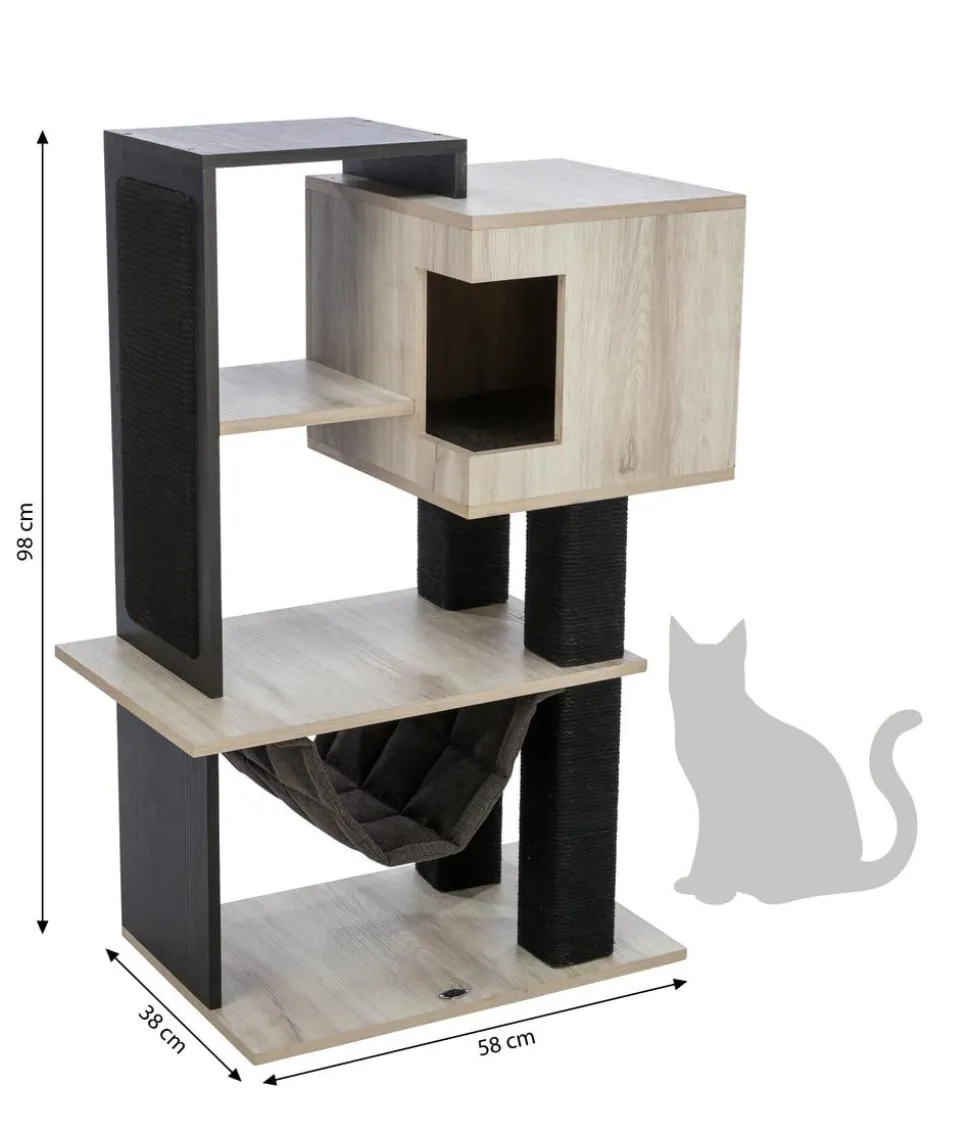 Trixie Kratzbaum CityStyle, grau/schwarz, ca. B58/H98/T38 cm