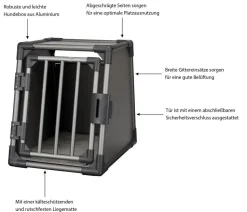 Trixie Transportbox für Hunde, Aluminium, grafit