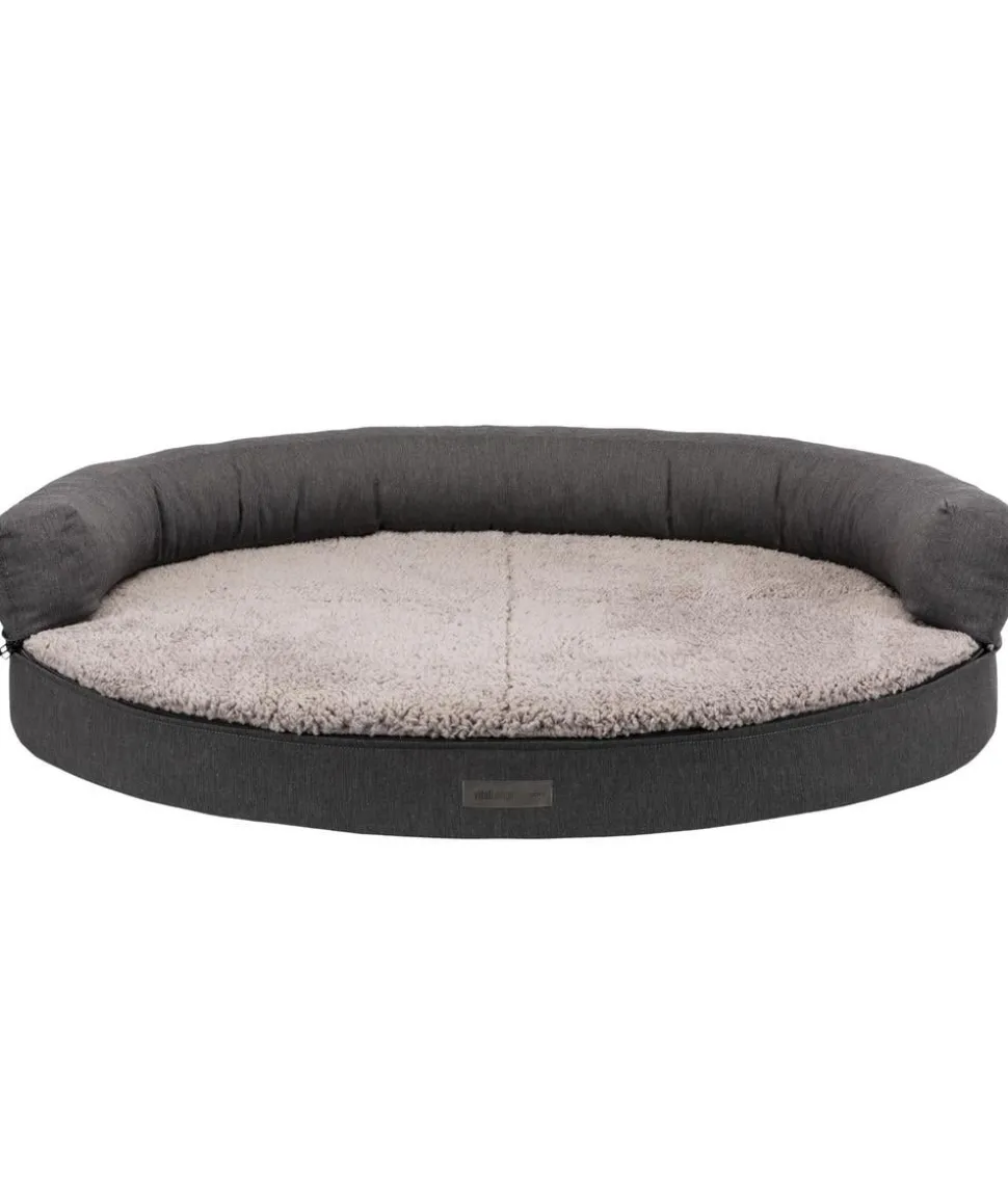 Trixie Vital Hundesofa Bendson, oval, dunkelgrau/hellgrau, ca. B100/T80 cm
