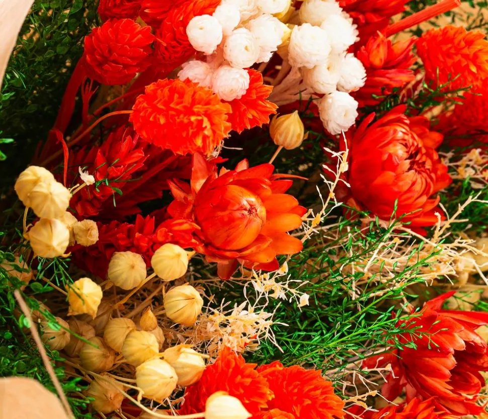 Trockenblumenbouquet Giardino, orange