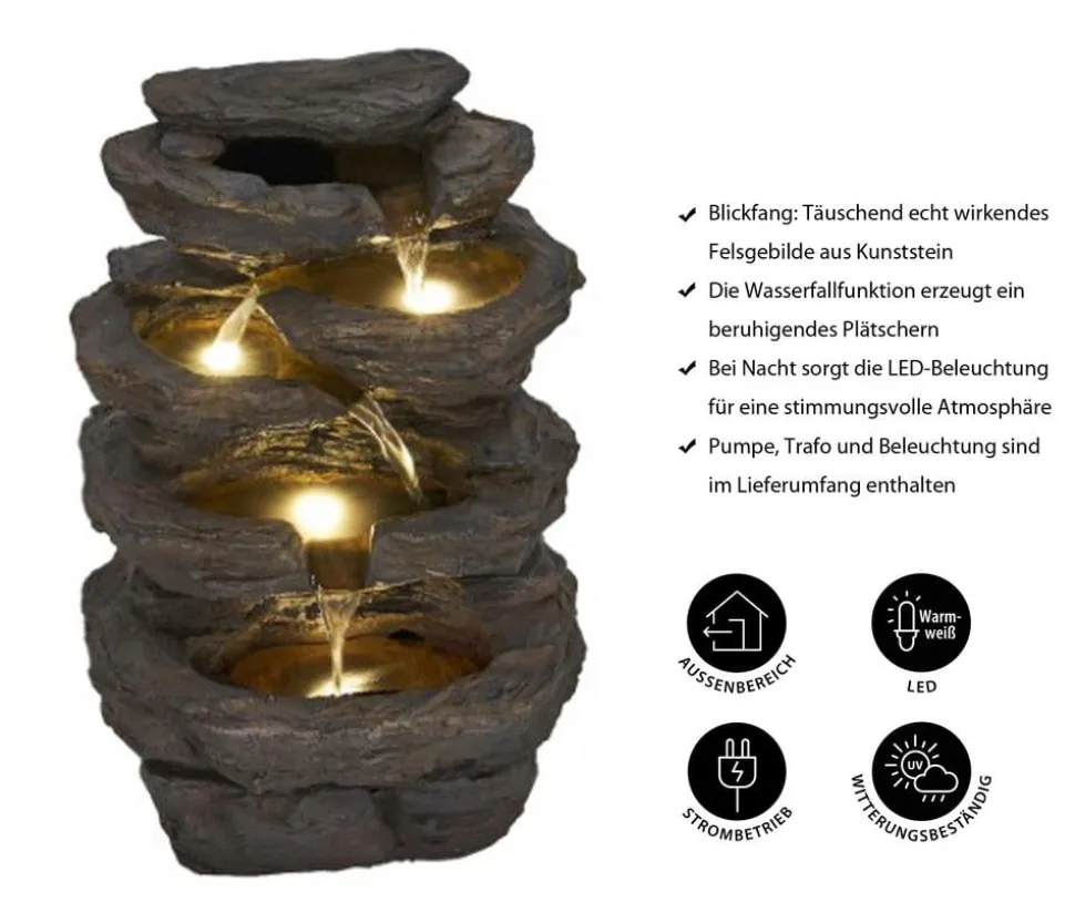 Ubbink Polyresin-Gartenbrunnen Acqua Arte Miras, ca. H42 cm