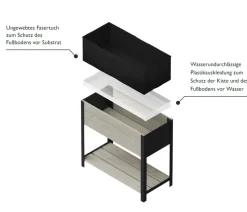 Upyard Holz-Pflanzkasten ModernBox mit Ablage, ca. B78/H72/T36 cm