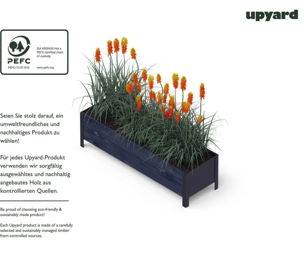Upyard Holz-Pflanzkasten ModernBox, ca. B118/H32/T36 cm